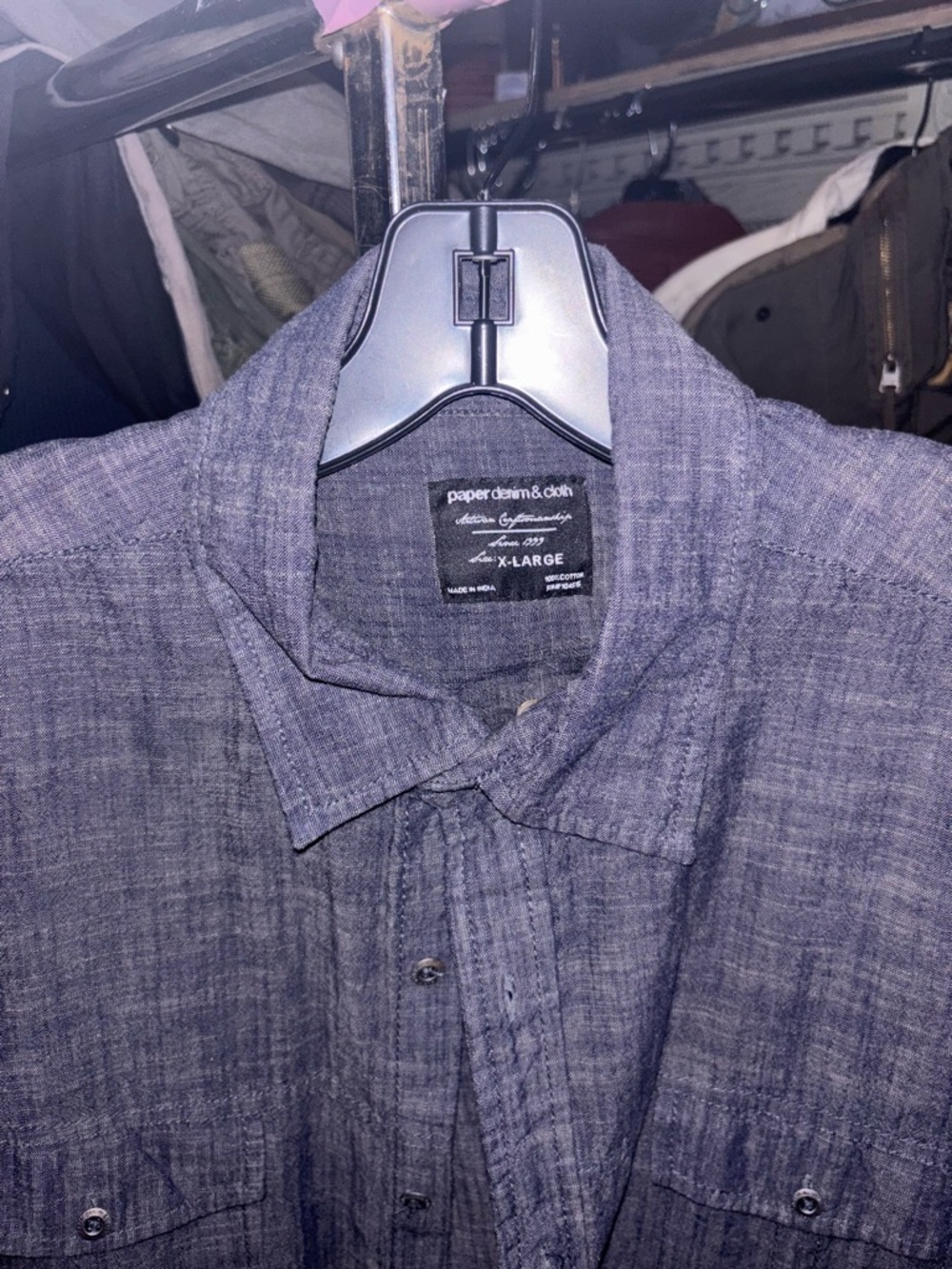 Paper Denim & Cloth Textured Indigo Chambray Shirt